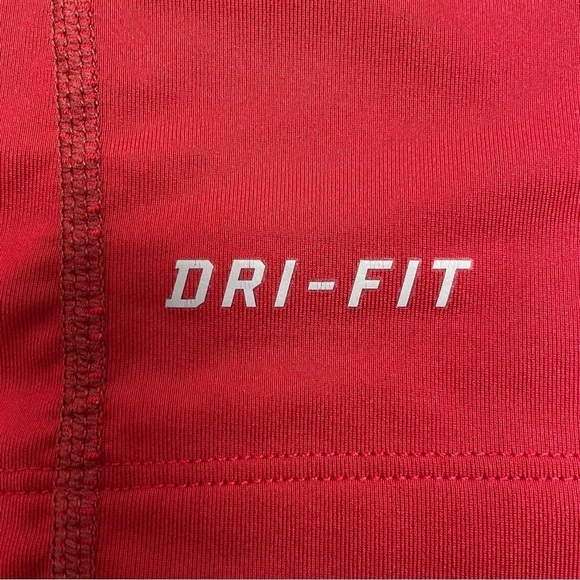 Nike Pro Combat Dri Fit Red Men’s Fitted Short Sleeve T-Shirt Size Large - Picture 6 of 11